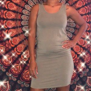 Olive green body-con dress